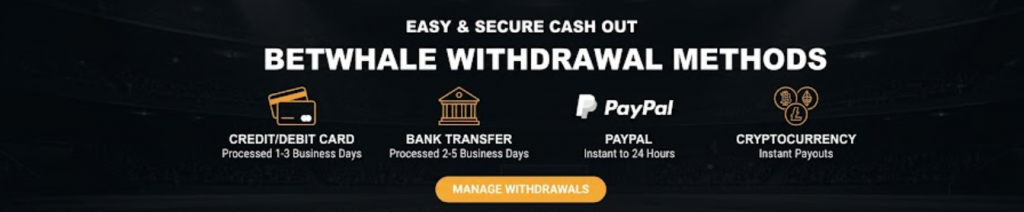 BetWhale withdrawal banking methods