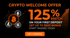 125% Crypto bonus – Extra reward for crypto depositors
